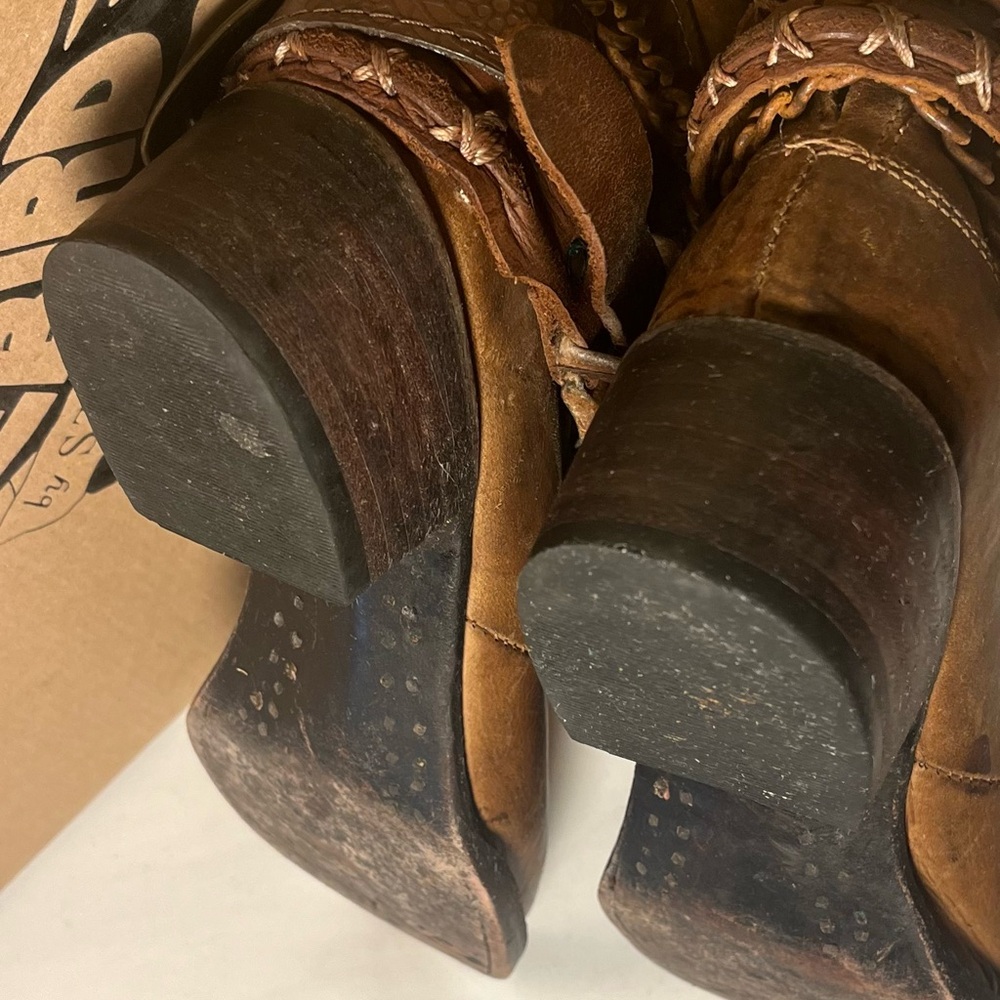 Freebird by Steven Brown Heeled Boots with Distressed Leather - Picture 7 of 11